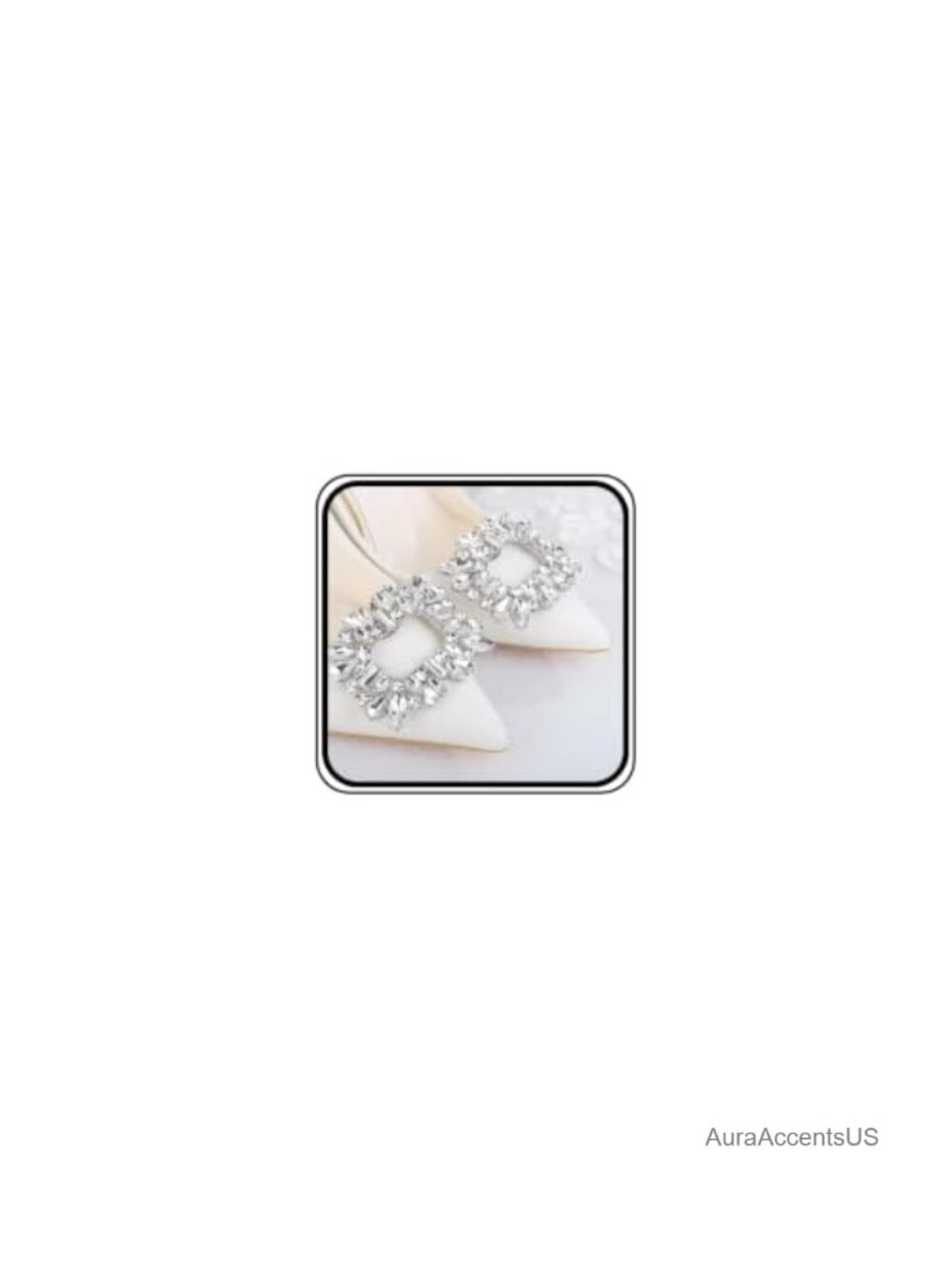 Crystal Rhinestone Shoe Clips Square Sparkly Shoe Buckles for Wedding Prom Party